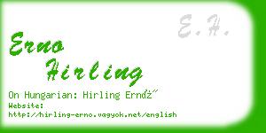 erno hirling business card